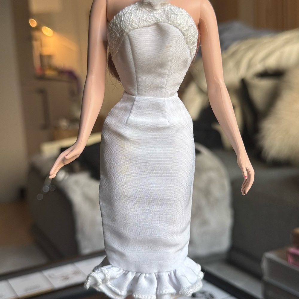 White bodysuit and white skirt for Barbie
